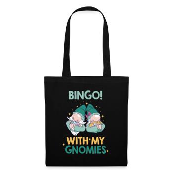 Bingo avec mes gnomies Bingo drôle - Sac en tissu - noir - Devant