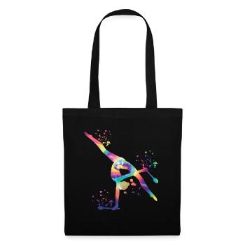 Gymnast with clubs Rhythmic gymnastics - Tote Bag - black - Front