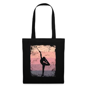 Gymnaste Baton Gymnastique Rythmique Rétro - Sac en tissu - noir - Devant