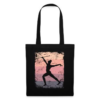 Gymnaste Baton Gymnastique Rythmique Rétro - Sac en tissu - noir - Devant