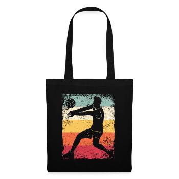 Volleyball Joueur Retro Beach Volleyball - Sac en tissu - noir - Devant