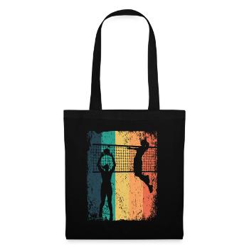 Volleyball Joueur Retro Beach Volleyball - Sac en tissu - noir - Devant