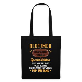 Oldtimer Baujahr 1983 Geburtstagsgeschenk - Stoffbeutel - Schwarz - Vorne