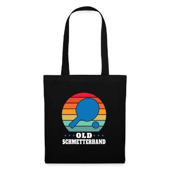 Old Schmetterhand Tischtennis Geschenkidee - Stoffbeutel - Schwarz - Vorne