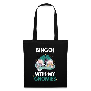 Bingo avec mes gnomies Bingo drôle - Sac en tissu - noir - Devant