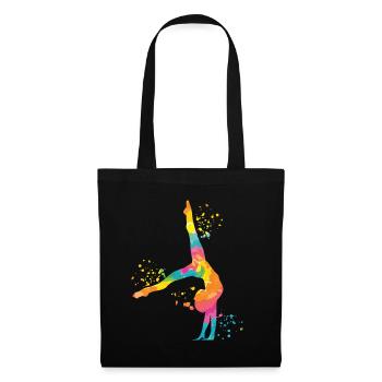Gymnast with Floor Rhythmic Gymnastics - Tote Bag - black - Front
