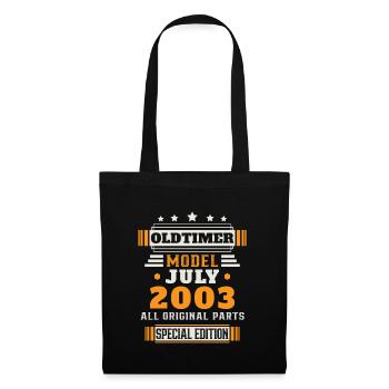 Oldtimer Juli 2003 Geburtstag Geschenk - Stoffbeutel - Schwarz - Vorne