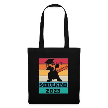 Schulkind 2023 Vintage - Stoffbeutel - Schwarz - Vorne