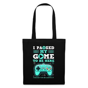 Zocken Nerd Gaming Videospiel Gamer - Stoffbeutel - Schwarz - Vorne