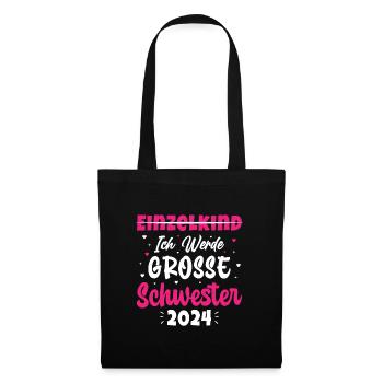 Ich Werde Eine Große Schwester 2024 - Stoffbeutel - Schwarz - Vorne