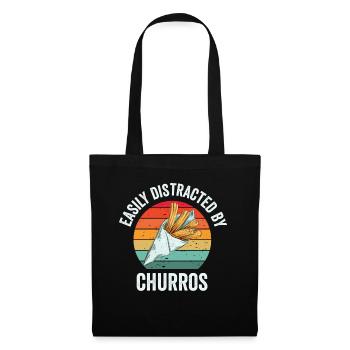 Facilement distrait par les churros - Sac en tissu - noir - Devant