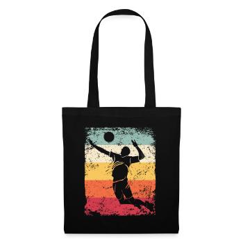 Volleyball Joueur Retro Beach Volleyball - Sac en tissu - noir - Devant
