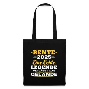 Humor Geschenk Rentner 2025, Rentner Im Jahr 2025 - Stoffbeutel - Schwarz - Vorne