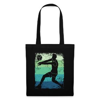 Volleyball Joueur Retro Beach Volleyball - Sac en tissu - noir - Devant