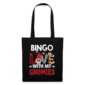 Bingo Liebe Mit Meinen Gnomies Buffalo Plaid Bingo - Stoffbeutel - Schwarz - Vorne