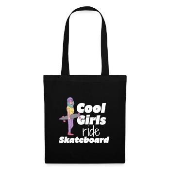 Cool girls ride skateboard - Stoffbeutel - Schwarz - Vorne