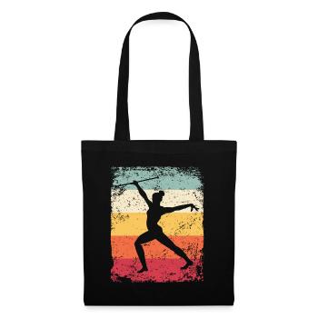 Gymnaste Baton Gymnastique Rythmique Rétro - Sac en tissu - noir - Devant