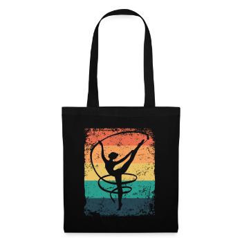 Gymnaste Gymnaste Gymnastique Rythmique Rétro - Sac en tissu - noir - Devant