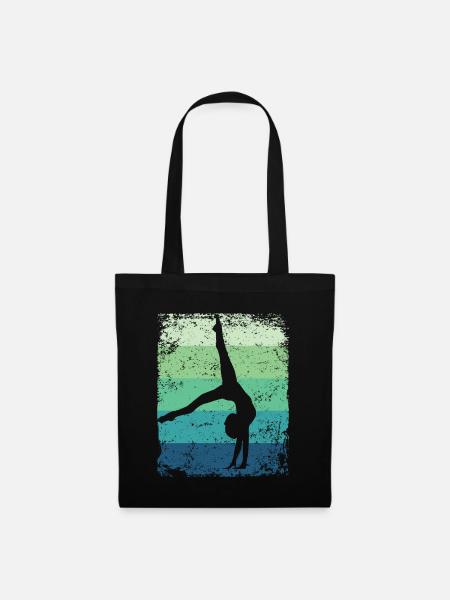 Gymnastin Boden Retro Rhythmische Gymnastik - Stoffbeutel - Schwarz
