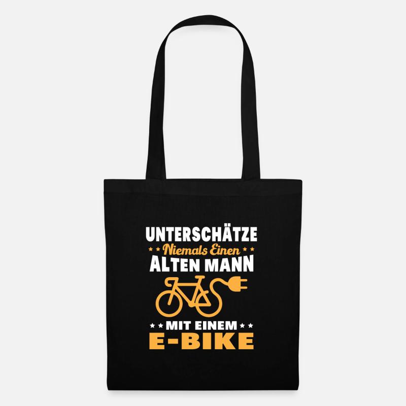 Einen alten Mann mit einem E-Bike - Stoffbeutel - Schwarz