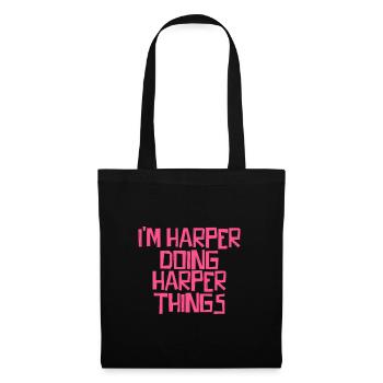 Je suis Harper en train de faire des choses Harper - Sac en tissu - noir - Devant