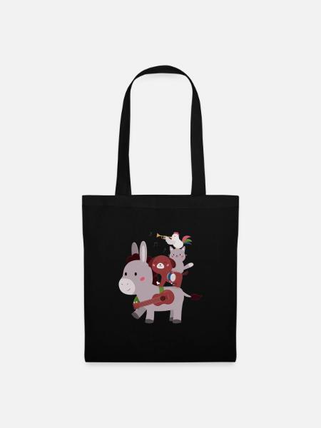 Bremen Town Musicians - Stoffbeutel - Schwarz