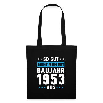 Geschenk Geburtstag 1953 Frau Mann Geschenkidee - Stoffbeutel - Schwarz - Vorne