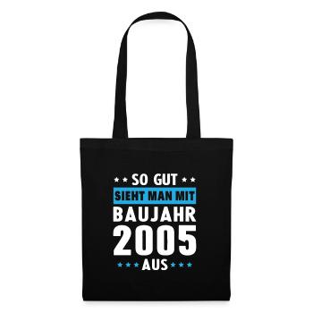 Geschenk Geburtstag 2005 Frau Mann Geschenkidee - Stoffbeutel - Schwarz - Vorne
