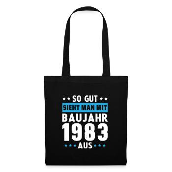 Geschenk Geburtstag 1983 Frau Mann Geschenkidee - Stoffbeutel - Schwarz - Vorne