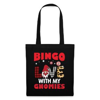 Bingo Liebe Mit Meinen Gnomies Buffalo Plaid Bingo - Stoffbeutel - Schwarz - Vorne