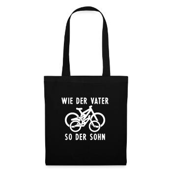 Wie der Vater so der Sohn - Mountainbike Fahrrad - Stoffbeutel - Schwarz - Vorne