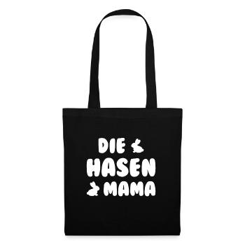 Die Hasen Mama Hase Kaninchen Mutter Haustier - Stoffbeutel - Schwarz - Vorne