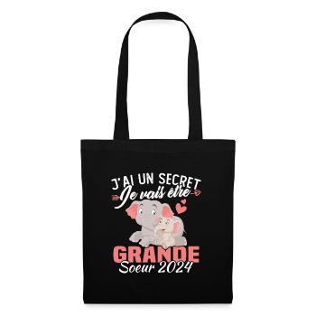 J'ai un secret Je Vais Être Grande Soeur 2024 - Sac en tissu - noir - Devant