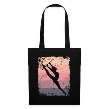 Gymnaste Baton Gymnastique Rythmique Rétro - Sac en tissu - noir - Devant