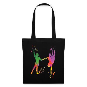 Ballet Danse Couple Femme Ballerine - Sac en tissu - noir - Devant