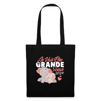 Je Vais Être Grande Sœur 2024, Annonce Grossesse - Sac en tissu - noir - Devant