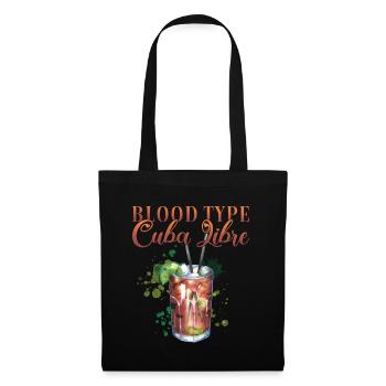 Groupe sanguin Cuba Libre Cocktail Barman - Sac en tissu - noir - Devant