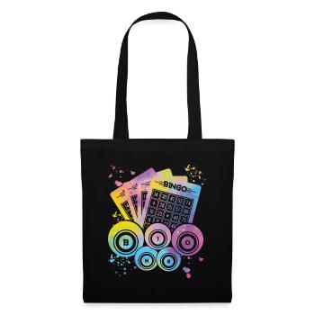 Bingo Bälle Farbsprotzer Frauen Männer Bingo - Stoffbeutel - Schwarz - Vorne