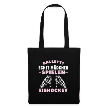 Eishockey Eishockey Sprüche Geschenk - Stoffbeutel - Schwarz - Vorne