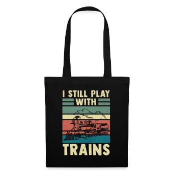 Railroad Model Railway Steam Locomotive - Tote Bag - black - Front