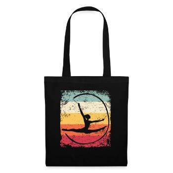 Gymnaste Gymnaste Gymnastique Rythmique Rétro - Sac en tissu - noir - Devant