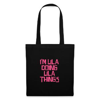 Je suis Lila en train de faire des choses Lila - Sac en tissu - noir - Devant