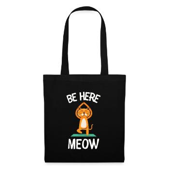 Yoga Cat - Be Here Meow - Tote Bag - black - Front