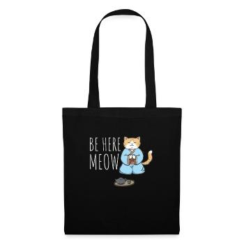 Yoga Cat - Be Here Meow - Tote Bag - black - Front