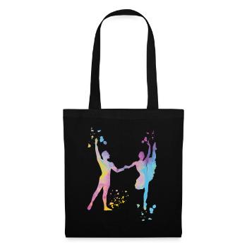 Ballet Danse Couple Femme Ballerine - Sac en tissu - noir - Devant