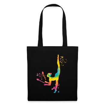 Gymnast with clubs Rhythmic gymnastics - Tote Bag - black - Front