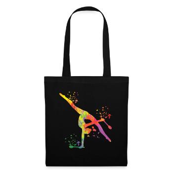 Gymnast with clubs Rhythmic gymnastics - Tote Bag - black - Front