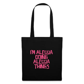 Je suis Alessia en train de faire des choses Alessia - Sac en tissu - noir - Devant