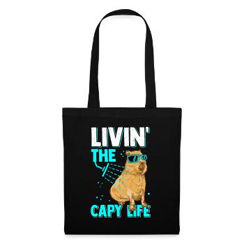 Capybara Douche Capybara Rongeur - Sac en tissu - noir - Devant