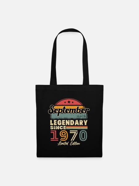 September 1970 Vintage Retro Geburtstagsgeschenk - Stoffbeutel - Schwarz